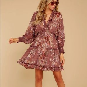 Mauve love stitch mini dress
